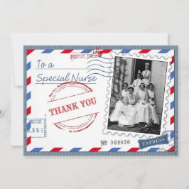 Agradecimiento Gracias Enfermera. Tarjeta plana de enfermeras de