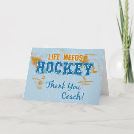 Agradecimiento ¡Gracias Entrenador! Tarjeta de saludo de hockey s