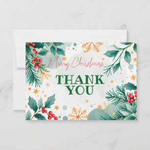 Agradecimiento Gracias, Feliz Tarjeta de Navidad - Salidas y Berr