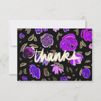 Agradecimiento Gracias Gold y Rosa Grabado en relieve Tarjeta de 