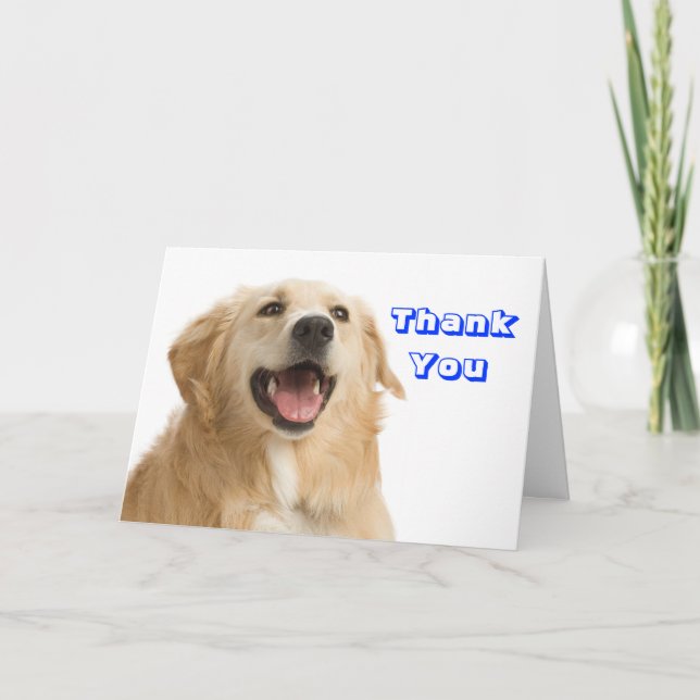 Agradecimiento Gracias, Golden Retriever Puppy Dog, Tarjeta de fe (Anverso)
