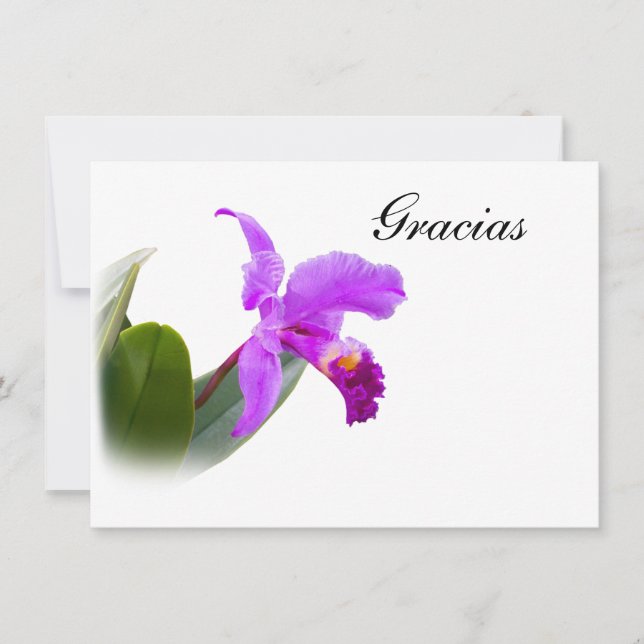 Agradecimiento Gracias, Gracias, español, tarjeta de la orquídea (Anverso)