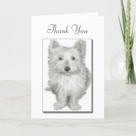 Agradecimiento Gracias, linda tarjeta de perro westin