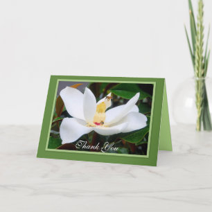 Agradecimiento Gracias Magnolia y Honeybes tarjeta de marco verde