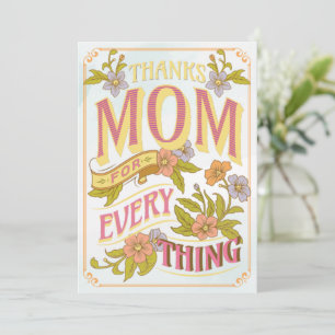 Agradecimiento Gracias Mamá Por Todo, Tarjeta de Felicitación del