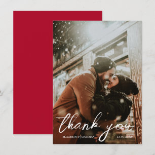 Agradecimiento Gracias Moda Boda de Invierno Foto Gracias Tarjeta