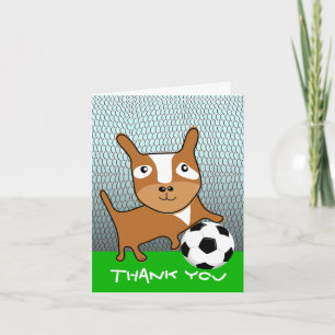Agradecimiento Gracias Perro De Fútbol De Tarjeta
