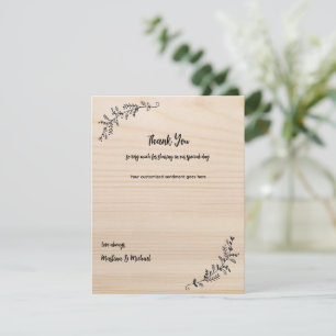 Agradecimiento Gracias personalizados de la tarjeta de matrimonio