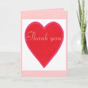 Agradecimiento Gracias, pintura de corazón rojo, tarjeta