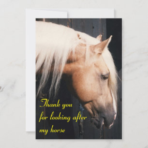 Agradecimiento Gracias por cuidar mi tarjeta de caballo