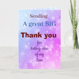 Agradecimiento Gracias por cuidar mi tarjeta de felicitaciones a 