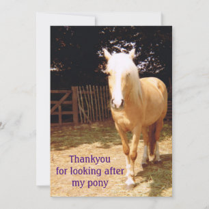 Agradecimiento Gracias por cuidar mi tarjeta de pony