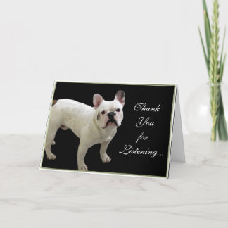 Agradecimiento Gracias por escuchar la tarjeta de Bulldog frances