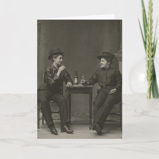 Agradecimiento Gracias por la bebida Tarjeta de felicitación Lesb (Anverso)