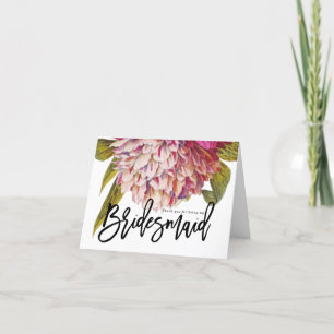 Agradecimiento gracias por ser floral mi tarjeta de dama de honor