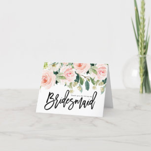 Agradecimiento gracias por ser floral mi tarjeta de dama de honor
