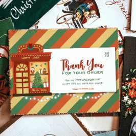 Agradecimiento Gracias por su pedido Tarjeta de Navidad Retro