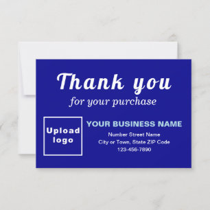 Agradecimiento Gracias por su tarjeta azul plana de compra