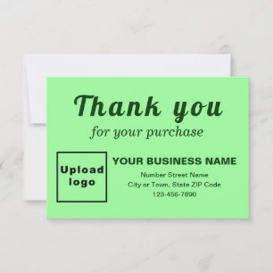 Agradecimiento Gracias Por Su Tarjeta Llanura Verde Ligera De Com