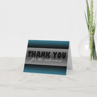 Agradecimiento "Gracias por tarjeta azul marino de la entrevista"