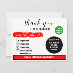 Agradecimiento Gracias por tu tarjeta de red social de pedido