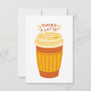 Agradecimiento Gracias por una tarjeta de café latte
