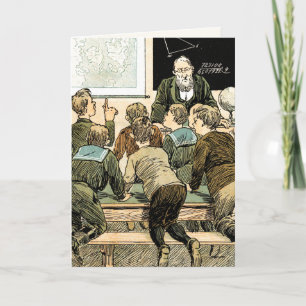 Agradecimiento Gracias, Profesor. Tarjeta de arte vintage