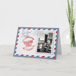 Agradecimiento Gracias, Profesor. Tarjeta de Personalizado fotogr