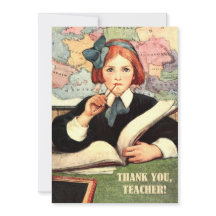 Gracias, Profesor. Tarjeta plana de arte vintage