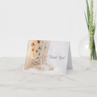 Gracias tarjeta con garras blandas de linx dorado 