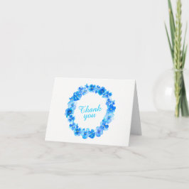 Agradecimiento Gracias tarjeta de arte azul pansy wreath