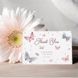 Agradecimiento Gracias, tarjeta de Baby Shower Butterfly de Paste