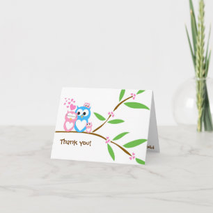 Agradecimiento Gracias tarjeta de Baby Shower Twin Baby Girl