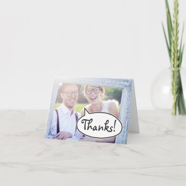 Agradecimiento ¡Gracias! Tarjeta de burbuja de texto (Anverso)