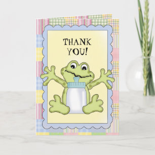 Agradecimiento Gracias tarjeta de felicitación de la rana del