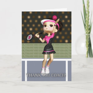 Agradecimiento Gracias tarjeta de felicitación del coche de tenis