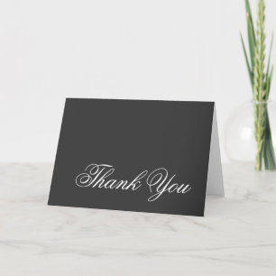 Agradecimiento Gracias Tarjeta de felicitación Gray White Script