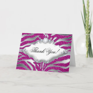 Agradecimiento Gracias Tarjeta de felicitación Zebra Sparkle Hot 