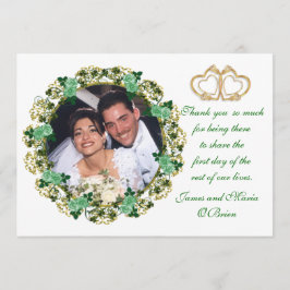 Agradecimiento Gracias tarjeta de foto rosa irlandés