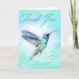 Agradecimiento Gracias - Tarjeta de impresión Watercolor Hummingb