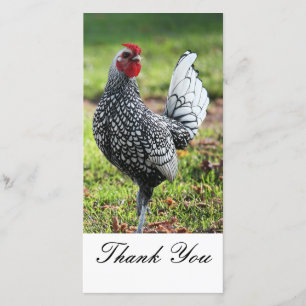 Agradecimiento Gracias, tarjeta de la foto del gallo