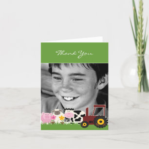 Agradecimiento Gracias tarjeta de la granja de la foto