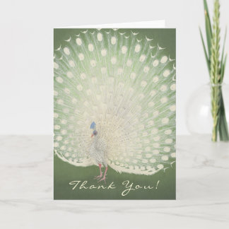 Agradecimiento Gracias | Tarjeta de pavo real de Bella Artes japo