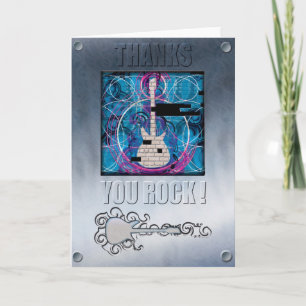 Agradecimiento Gracias, tarjeta de rock