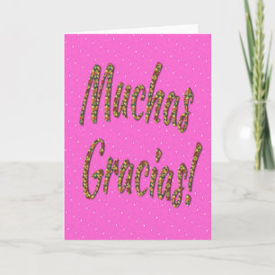 Agradecimiento ¡Gracias! Tarjeta de saludo en rosa