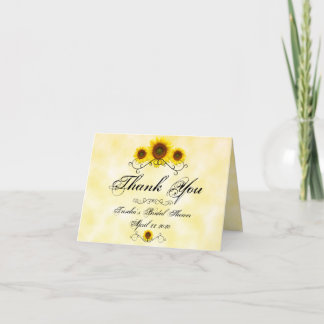 Agradecimiento Gracias tarjeta nupcial de la ducha del girasol