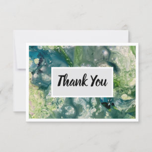 Agradecimiento Gracias tarjeta plana de 3,5" x 5" - Green Multi