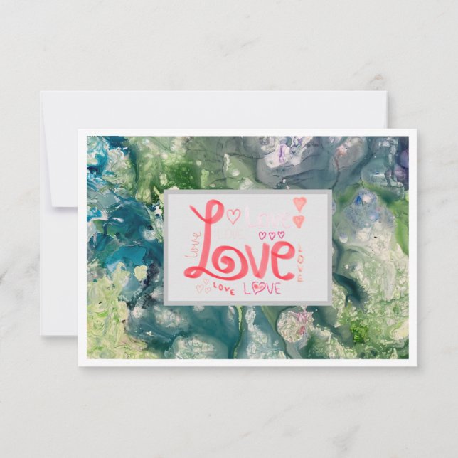 Agradecimiento Gracias Tarjeta plana de amor de 3,5" x 5" (Anverso)