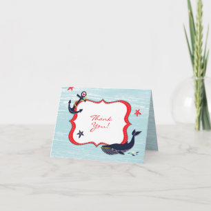 Agradecimiento Gracias Tarjeta plegada de ballena principal