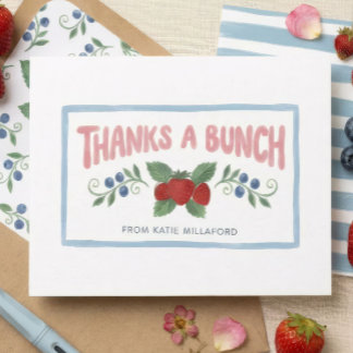 Agradecimiento Gracias un Montón de Fresas Dulces Tarjeta de Agra